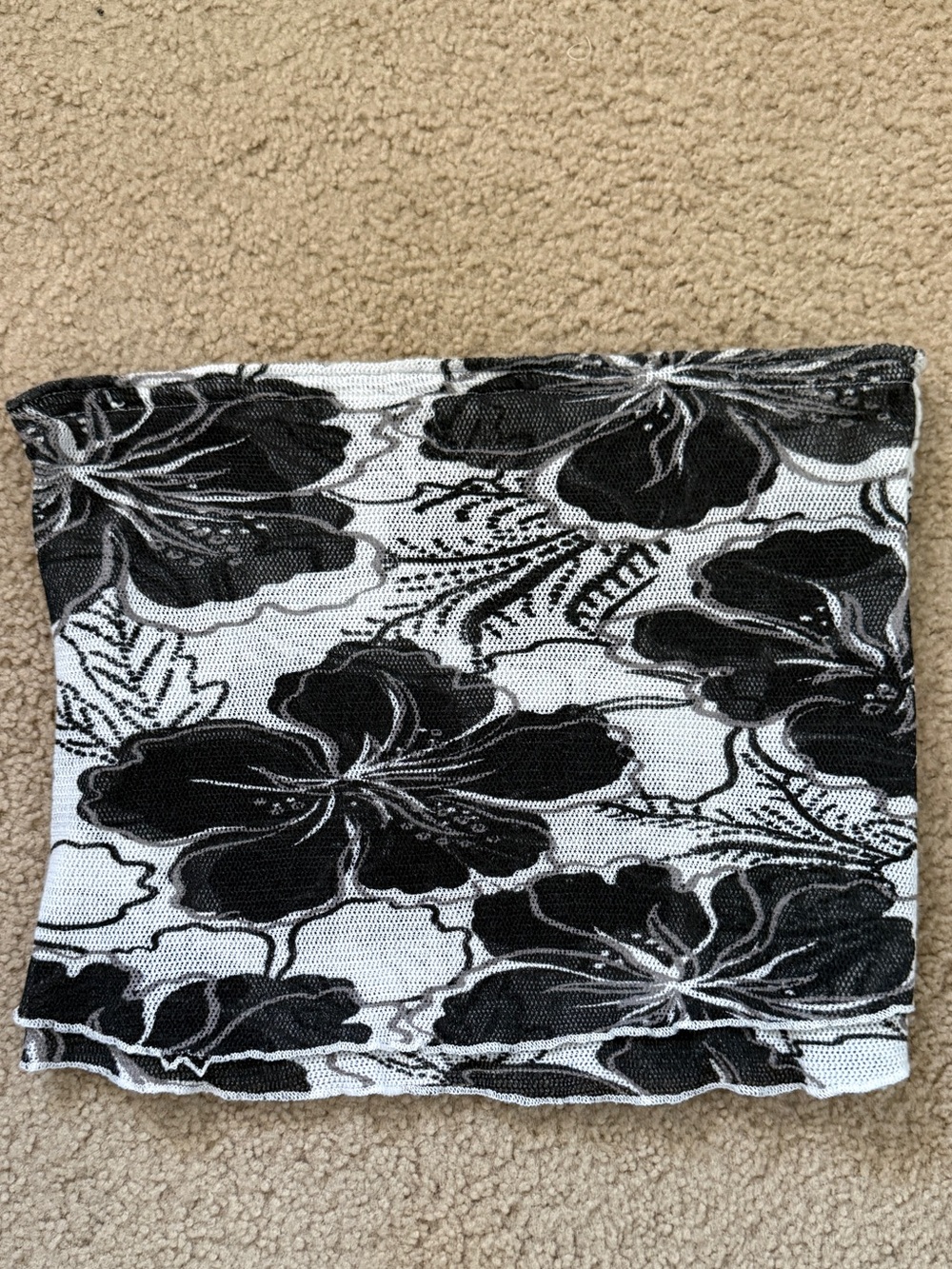 Free People Black & White Floral Tube Top